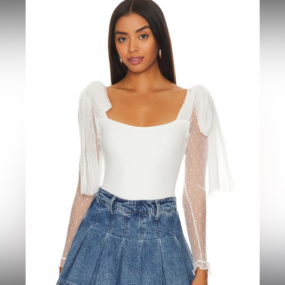 Free People tongue tied bodysuit, ivory, M